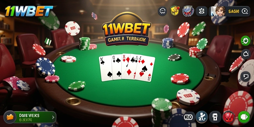 Screenshot gameplay menarik dari game Poker 11WBET.