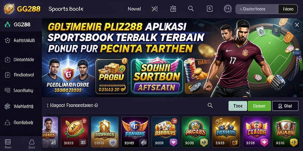 Tampilan utama GG288 menampilkan fitur taruhan olahraga yang menarik.
