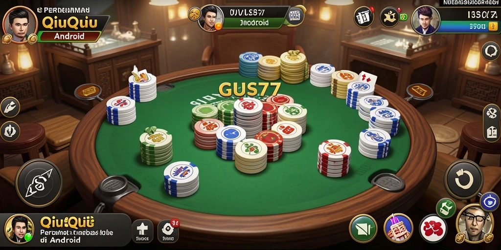 Tampilan seru dari gameplay QiuQiu GUS77 yang mendebarkan.