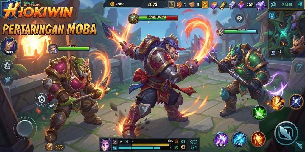 Tampilan seru dari gameplay HOKIWIN dengan pertarungan epik.