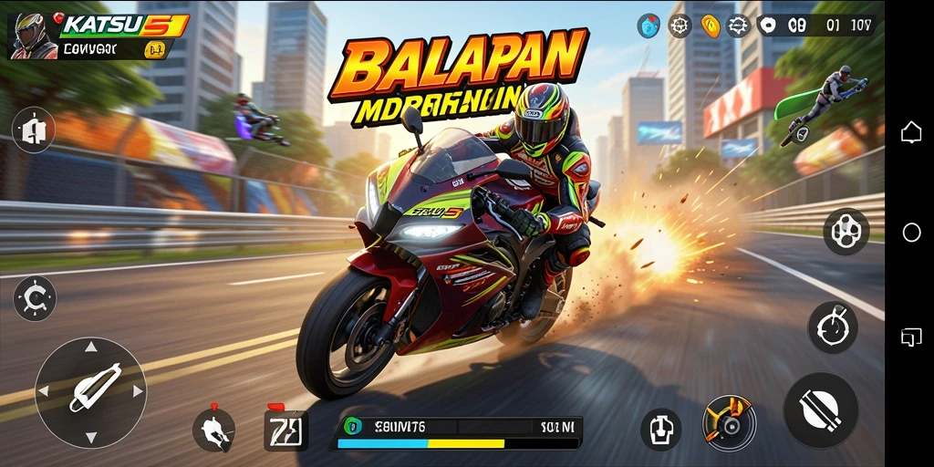 Tampilan gameplay KATSU5 yang mendebarkan dan realistis.