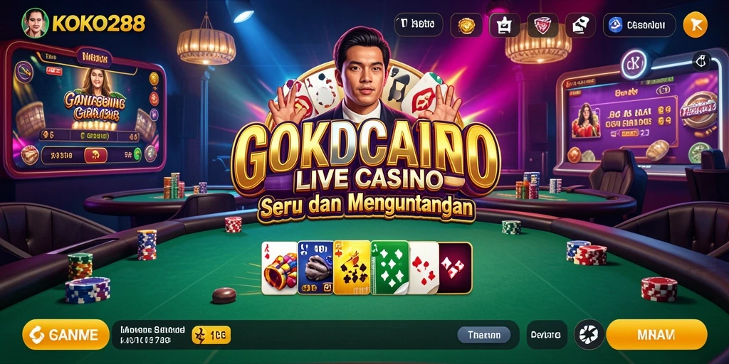 Tampilan gameplay KOKO288 dengan dealer langsung dan suasana menarik di Live Casino.