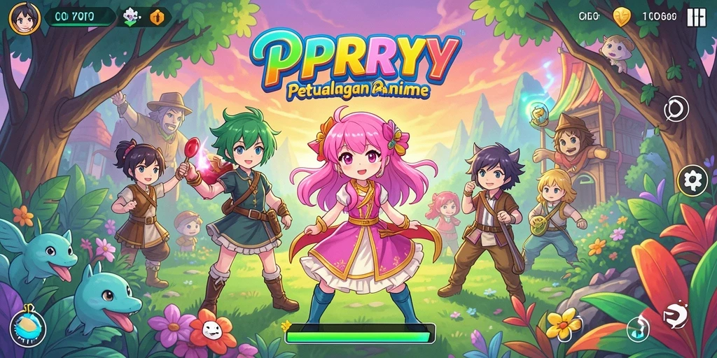 Tampilan gameplay PPRRYY yang menawan dengan karakter Anime yang menarik.