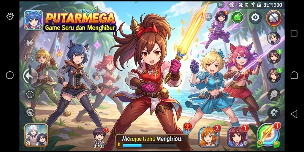 Screenshot utama PUTARMEGA menunjukkan aksi seru dalam dunia Anime.