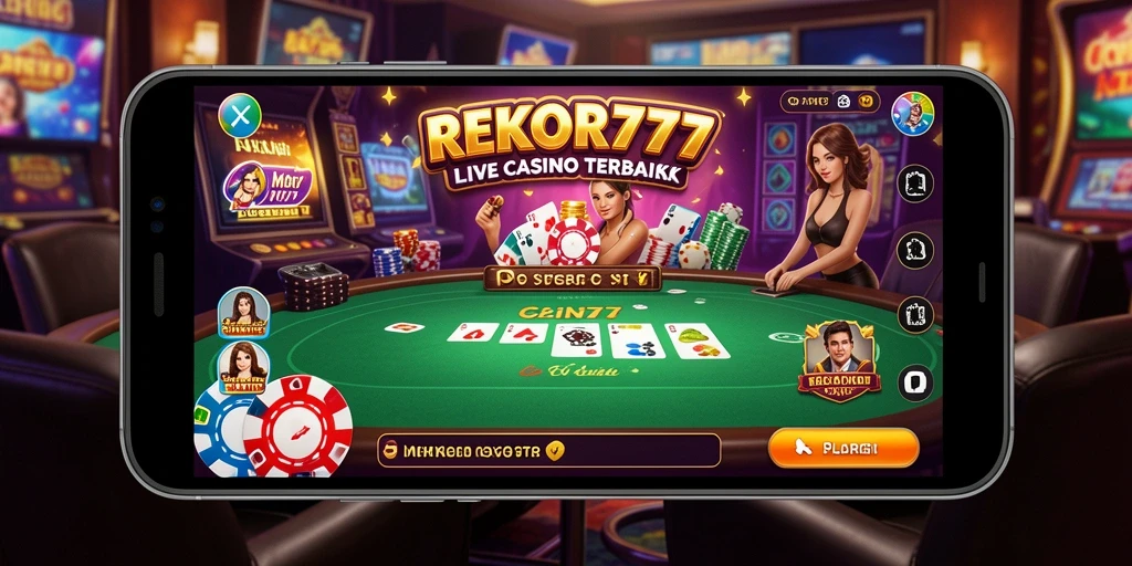 Tampilan utama gameplay Live Casino yang mendebarkan di REKOR777.
