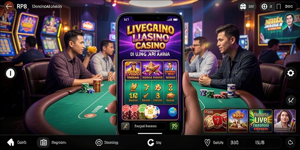 Tampilan gameplay autentik dan interaktif dari RP8 Live Casino.