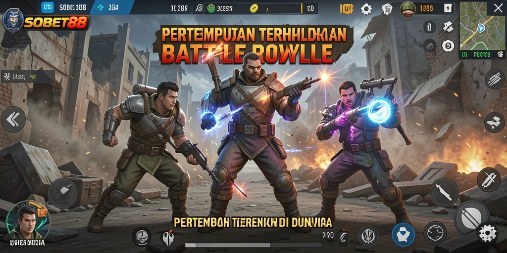 Gameplay seru SOBET88 dalam mode Battle Royale.