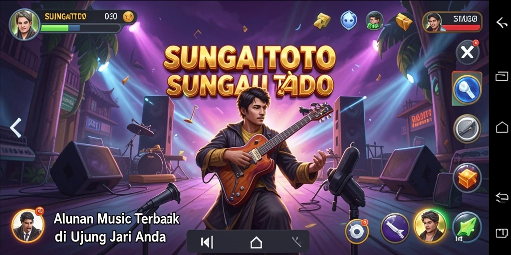 Tampilan gameplay menampilkan aksi musik yang seru dan interaktif.