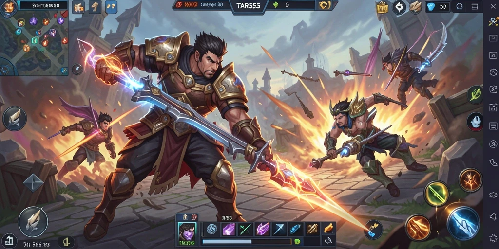 Gameplay mendebarkan dalam TAR555 dengan pertarungan tim yang intens.