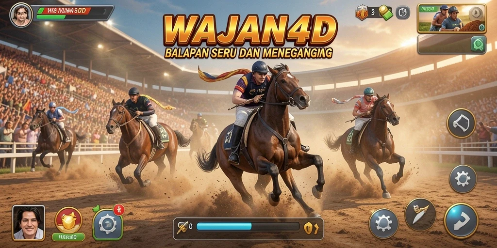 Tampilan seru dari gameplay balapan di WAJAN4D.